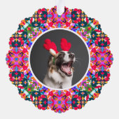 Aangepaste foto Kerst Huisdier Hond Kat Memorial Ornament Kaart (Achterkant)