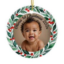 aangepaste foto kerst hulst keramische decoratie