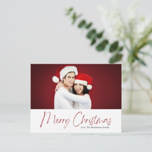 Aangepaste foto Kerst Kaart gepersonaliseerd Brief (Staand voorkant)