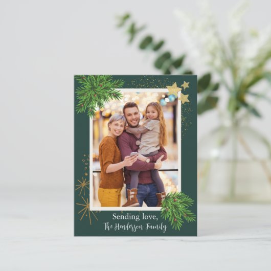 Aangepaste foto Kerst Kaart gepersonaliseerd Brief (Staand voorkant)