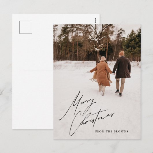 Aangepaste foto Kerst Kaart gepersonaliseerd Brief (Voorkant / Achterkant)