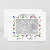 Aangepaste Foto Kerst Kaart-Kerstverlichting Feestdagenkaart (Voorkant / Achterkant)