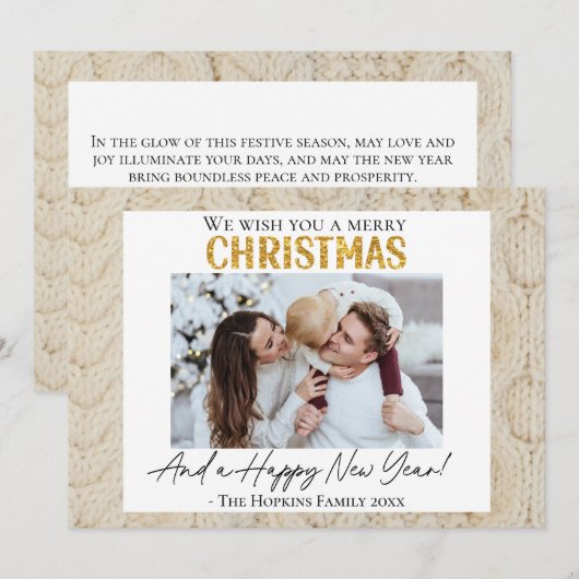 Aangepaste foto Kerst Nieuwjaar kaart trui (Voorkant / Achterkant)