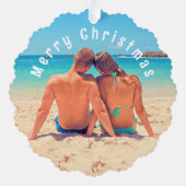 Aangepaste foto Kerst Ornament Kaart (Achterkant)