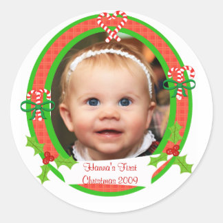 Aangepaste foto-Kerst stickers