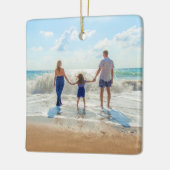 Aangepaste foto Kerstbal met uw foto's Keramisch Ornament (Links)