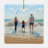 Aangepaste foto Kerstbal met uw foto's Keramisch Ornament (Achterkant)