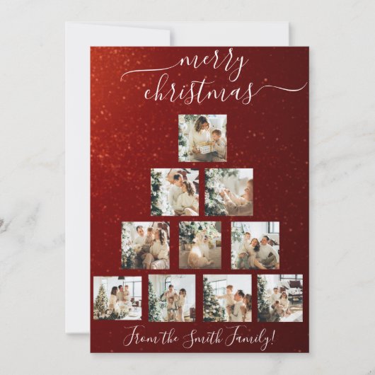 Aangepaste foto Kerstboom Kerstmis Kaart (Voorkant)