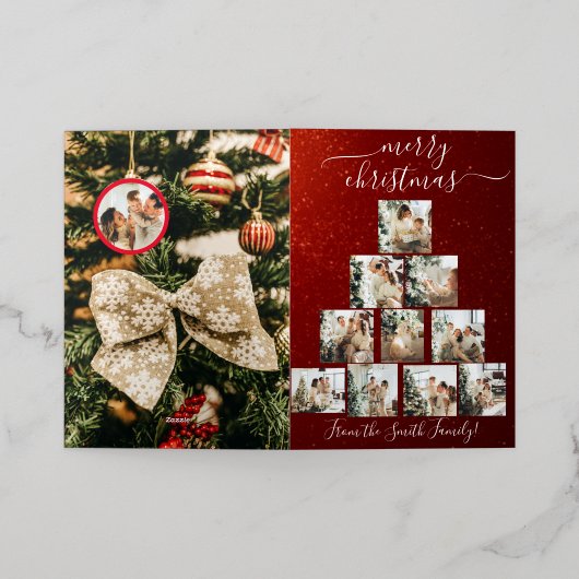 Aangepaste foto Kerstboom Kerstmis Kaart (Buiten Laag)