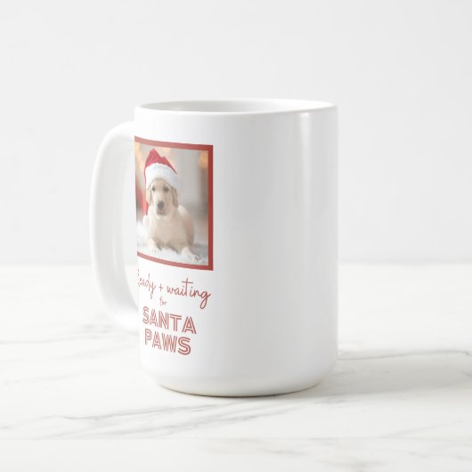 Aangepaste Foto - Kersthond Santa Paws Koffiemok (Voorkant links)