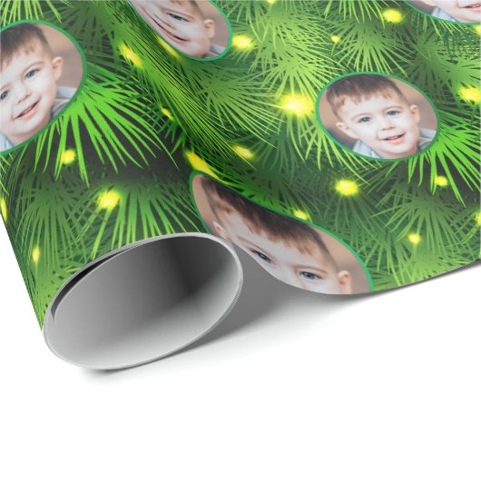 Aangepaste foto-kerstkerstboomverlichting met Logo Cadeaupapier (Rol Hoek)