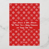 Aangepaste foto Kerstman Baby Sneeuwvlokken Wit Ro Folie Feestdagenkaart (Achterkant)