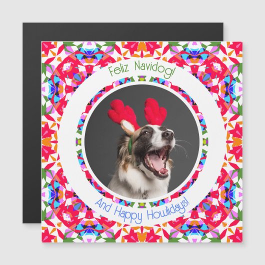 Aangepaste foto Kerstmis Dopamine Decor Hondenmagn (Voorkant / Achterkant)