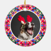 Aangepaste foto Kerstmis Dopamine Decor Kleurrijk Keramisch Ornament (Achterkant)