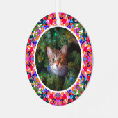 Aangepaste foto Kerstmis Dopamine Decor Kleurrijk Metalen Ornament (Voorkant links)