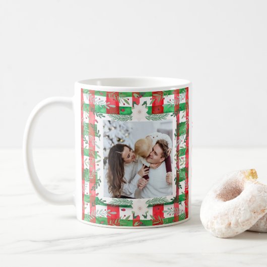 Aangepaste Foto Kerstmis Gepersonaliseerde Familie Koffiemok (Met donut)