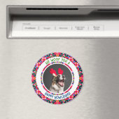 Aangepaste foto Kerstmis Hond Moeder Kleurrijk Magneet (Insitu (Vaatwasser))