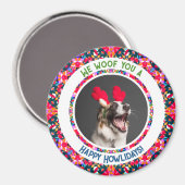 Aangepaste foto Kerstmis Hond Moeder Kleurrijk Magneet (Voorkant / Achterkant)