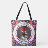 Aangepaste foto Kerstmis Hond Moeder Kleurrijk Tote Bag (Voorkant)
