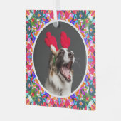 Aangepaste foto Kerstmis Hond Moeder Mama Papa Kle Glas Ornament (Voorkant links)