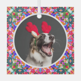 Aangepaste foto Kerstmis Hond Moeder Mama Papa Kle Glas Ornament