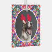 Aangepaste foto Kerstmis Hond Moeder Mama Papa Kle Glas Ornament (Voorkant Rechts)