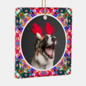 Aangepaste foto Kerstmis Hond Moeder Mama Papa Kle Keramisch Ornament (Rechts)