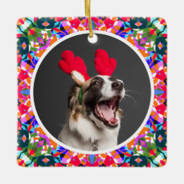 Aangepaste foto Kerstmis Hond Moeder Mama Papa Kle Keramisch Ornament