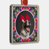 Aangepaste foto Kerstmis Hond Moeder Mama Papa Kle Metalen Ornament (Rechts)