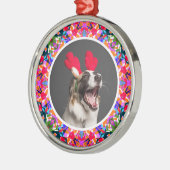 Aangepaste foto Kerstmis Hond Moeder Mama Papa Kle Metalen Ornament (Links)