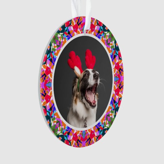 Aangepaste foto Kerstmis Hond Moeder Mama Papa Kle Ornament (voorkant)
