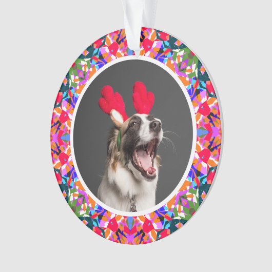 Aangepaste foto Kerstmis Hond Moeder Mama Papa Kle Ornament (voorkant)