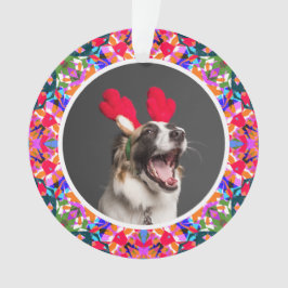 Aangepaste foto Kerstmis Hond Moeder Mama Papa Kle Ornament