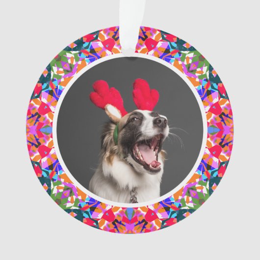 Aangepaste foto Kerstmis Hond Moeder Mama Papa Kle Ornament (voorkant)