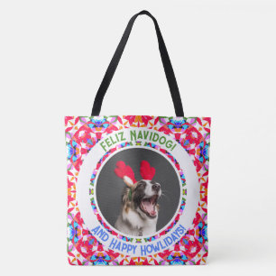 Aangepaste foto Kerstmis Hond Moeder Mama Papa Kle Tote Bag