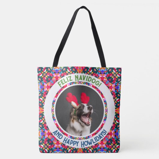 Aangepaste foto Kerstmis Hond Moeder Mama Papa Kle Tote Bag (Voorkant)