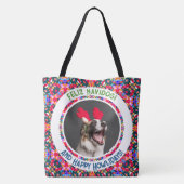 Aangepaste foto Kerstmis Hond Moeder Mama Papa Kle Tote Bag (Achterkant)