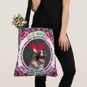 Aangepaste foto Kerstmis Hond Moeder Mama Papa Kle Tote Bag (Dichtbij)