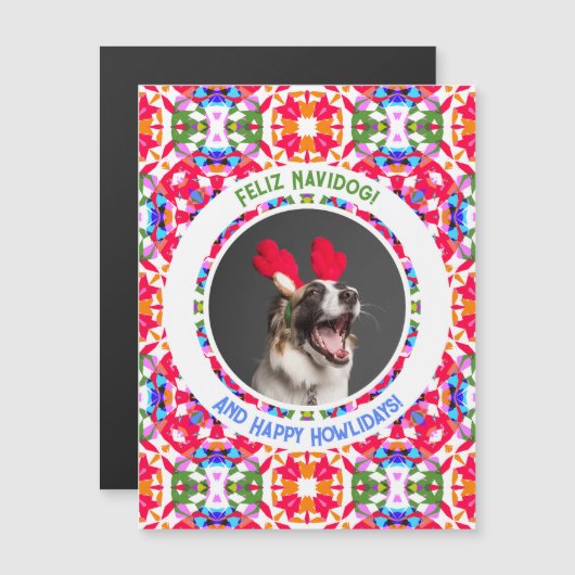 Aangepaste foto Kerstmis Hond Mum Papa Kleurrijke  (Voorkant / Achterkant)