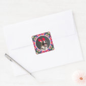 Aangepaste foto Kerstmis Hond Mum Papa Scrapbook Vierkante Sticker (Envelop)