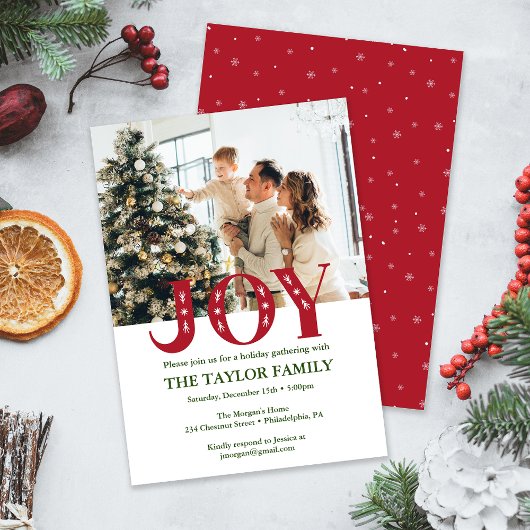 aangepaste foto Kerstmis JOY Vakantie Party Kaart