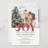 aangepaste foto Kerstmis JOY Vakantie Party Kaart (Voorkant)