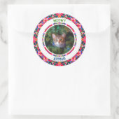 Aangepaste foto Kerstmis Kat Mam Moeder Kleurrijke Ronde Sticker (Tas)