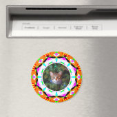 Aangepaste foto Kerstmis Kat Mama Papa Sinaasappel Magneet (Insitu (Vaatwasser))