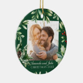 Aangepaste foto Kerstmis Keramisch Ornament (Rechts)