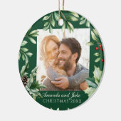 Aangepaste foto Kerstmis Keramisch Ornament (Links)
