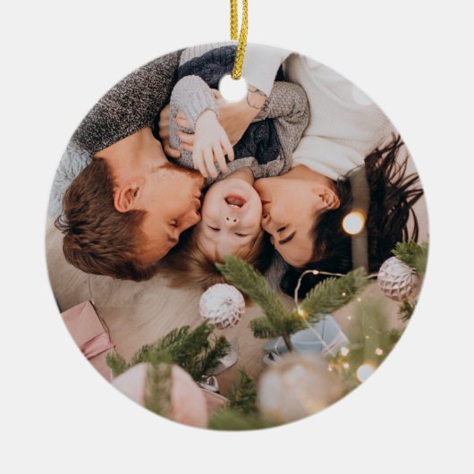 Aangepaste foto Kerstmis Keramisch Ornament (Voorkant)
