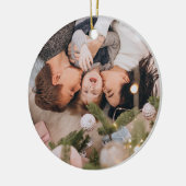 Aangepaste foto Kerstmis Keramisch Ornament (Links)