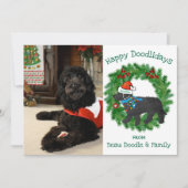 Aangepaste foto Kerstmis met Naughty Labradoodle (Voorkant)