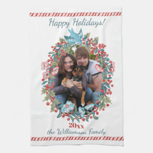 Aangepaste foto kerstmis met snoepje theedoek